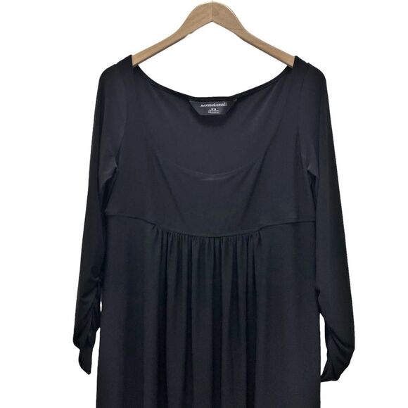 Norma Kamali Dress Size XL Scoop Neck Empire Waist Black Stretch Jersey Knit - Picture 5 of 11